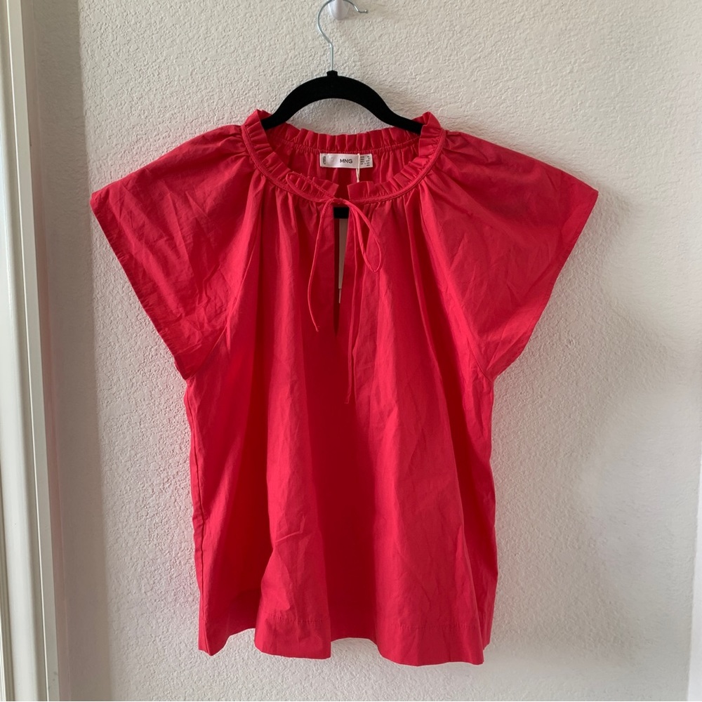Mango hot pink statement blouse